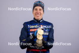 18.02.2024, Nove Mesto na Morave, Czechia (CZE): Quentin Fillon Maillet (FRA) - IBU World Championships Biathlon, medals, Nove Mesto na Morave (CZE). www.nordicfocus.com. © Manzoni/NordicFocus. Every downloaded picture is fee-liable.