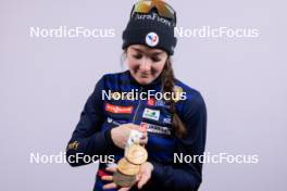 17.02.2024, Nove Mesto na Morave, Czechia (CZE): Lou Jeanmonnot (FRA) - IBU World Championships Biathlon, medals, Nove Mesto na Morave (CZE). www.nordicfocus.com. © Manzoni/NordicFocus. Every downloaded picture is fee-liable.