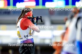 07.02.2024, Nove Mesto na Morave, Czechia (CZE): Nadia Moser (CAN) - IBU World Championships Biathlon, mixed relay, Nove Mesto na Morave (CZE). www.nordicfocus.com. © Manzoni/NordicFocus. Every downloaded picture is fee-liable.