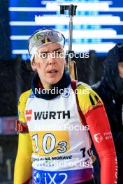 07.02.2024, Nove Mesto na Morave, Czechia (CZE): Lotte Lie (BEL) - IBU World Championships Biathlon, mixed relay, Nove Mesto na Morave (CZE). www.nordicfocus.com. © Manzoni/NordicFocus. Every downloaded picture is fee-liable.