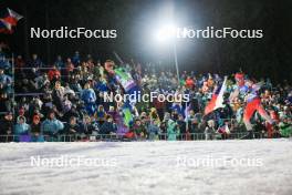 11.02.2024, Nove Mesto na Morave, Czechia (CZE): Anton Vidmar (SLO), Joscha Burkhalter (SUI), (l-r) - IBU World Championships Biathlon, pursuit men, Nove Mesto na Morave (CZE). www.nordicfocus.com. © Manzoni/NordicFocus. Every downloaded picture is fee-liable.