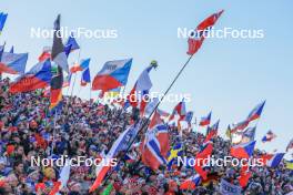 17.02.2024, Nove Mesto na Morave, Czechia (CZE): Event Feature: Grandstand atmosphere - IBU World Championships Biathlon, relay men, Nove Mesto na Morave (CZE). www.nordicfocus.com. © Manzoni/NordicFocus. Every downloaded picture is fee-liable.