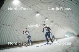 09.02.2024, Nove Mesto na Morave, Czechia (CZE): Daria Virolainen (FIN), Sophie Chauveau (FRA), (l-r) - IBU World Championships Biathlon, sprint women, Nove Mesto na Morave (CZE). www.nordicfocus.com. © Thibaut/NordicFocus. Every downloaded picture is fee-liable.