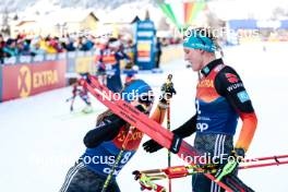 01.01.2024, Toblach, Italy (ITA): Katharina Hennig (GER), Victoria Carl (GER), (l-r)  - FIS world cup cross-country, tour de ski, pursuit, Toblach (ITA). www.nordicfocus.com. © Modica/NordicFocus. Every downloaded picture is fee-liable.