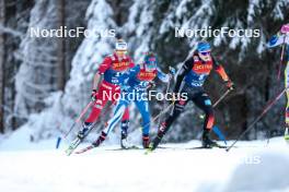01.01.2024, Toblach, Italy (ITA): Krista Parmakoski (FIN), Katharina Hennig (GER), (l-r)  - FIS world cup cross-country, tour de ski, pursuit, Toblach (ITA). www.nordicfocus.com. © Modica/NordicFocus. Every downloaded picture is fee-liable.