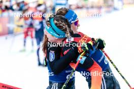 01.01.2024, Toblach, Italy (ITA): Katharina Hennig (GER), Victoria Carl (GER), (l-r)  - FIS world cup cross-country, tour de ski, pursuit, Toblach (ITA). www.nordicfocus.com. © Modica/NordicFocus. Every downloaded picture is fee-liable.