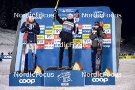 03.01.2024, Davos, Switzerland (SUI): Edvin Anger (SWE), Lucas Chanavat (FRA), Federico Pellegrino (ITA), (l-r) - FIS world cup cross-country, tour de ski, individual sprint, Davos (SUI). www.nordicfocus.com. © Modica/NordicFocus. Every downloaded picture is fee-liable.