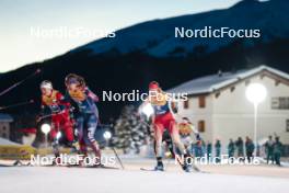 03.01.2024, Davos, Switzerland (SUI): Anne Kjersti Kalvaa (NOR), Julia Kern (USA), Alina Meier (SUI), (l-r)  - FIS world cup cross-country, tour de ski, individual sprint, Davos (SUI). www.nordicfocus.com. © Modica/NordicFocus. Every downloaded picture is fee-liable.