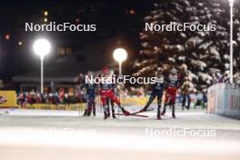 03.01.2024, Davos, Switzerland (SUI): Zanden Mcmullen (USA), Ansgar Evensen (NOR), Federico Pellegrino (ITA), Paal Golberg (NOR), (l-r)  - FIS world cup cross-country, tour de ski, individual sprint, Davos (SUI). www.nordicfocus.com. © Modica/NordicFocus. Every downloaded picture is fee-liable.