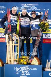 03.01.2024, Davos, Switzerland (SUI): Edvin Anger (SWE), Lucas Chanavat (FRA), Federico Pellegrino (ITA), (l-r) - FIS world cup cross-country, tour de ski, individual sprint, Davos (SUI). www.nordicfocus.com. © Modica/NordicFocus. Every downloaded picture is fee-liable.