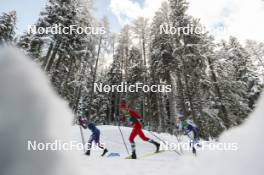 04.01.2024, Davos, Switzerland (SUI): Zanden Mcmullen (USA), Jan Thomas Jenssen (NOR), Calle Halfvarsson (SWE), (l-r)  - FIS world cup cross-country, tour de ski, pursuit, Davos (SUI). www.nordicfocus.com. © Modica/NordicFocus. Every downloaded picture is fee-liable.