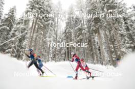 04.01.2024, Davos, Switzerland (SUI): Katharina Hennig (GER), Rosie Brennan (USA), Kristin Austgulen Fosnaes (NOR), (l-r)  - FIS world cup cross-country, tour de ski, pursuit, Davos (SUI). www.nordicfocus.com. © Modica/NordicFocus. Every downloaded picture is fee-liable.