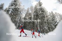 04.01.2024, Davos, Switzerland (SUI): Haavard Solaas Taugboel (NOR), Beda Klee (SUI), Antoine Cyr (CAN), (l-r)  - FIS world cup cross-country, tour de ski, pursuit, Davos (SUI). www.nordicfocus.com. © Modica/NordicFocus. Every downloaded picture is fee-liable.