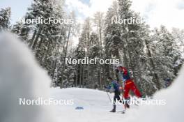 04.01.2024, Davos, Switzerland (SUI): Imanol Rojo (ESP), Matz William Jenssen (NOR), (l-r)  - FIS world cup cross-country, tour de ski, pursuit, Davos (SUI). www.nordicfocus.com. © Modica/NordicFocus. Every downloaded picture is fee-liable.