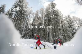 04.01.2024, Davos, Switzerland (SUI): Erik Valnes (NOR), Remi Bourdin (FRA), Paal Golberg (NOR), (l-r)  - FIS world cup cross-country, tour de ski, pursuit, Davos (SUI). www.nordicfocus.com. © Modica/NordicFocus. Every downloaded picture is fee-liable.