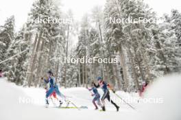 04.01.2024, Davos, Switzerland (SUI): Kerttu Niskanen (FIN), Rosie Brennan (USA), Katharina Hennig (GER), (l-r)  - FIS world cup cross-country, tour de ski, pursuit, Davos (SUI). www.nordicfocus.com. © Modica/NordicFocus. Every downloaded picture is fee-liable.