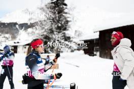 02.01.2024, Davos, Switzerland (SUI): Roman Schaad (SUI), Alina Meier (SUI), (l-r)  - FIS world cup cross-country, tour de ski, training, Davos (SUI). www.nordicfocus.com. © Modica/NordicFocus. Every downloaded picture is fee-liable.
