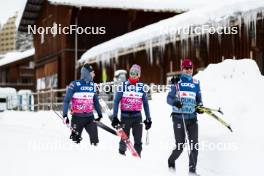 02.01.2024, Davos, Switzerland (SUI): Ben Ogden (USA), Gus Schumacher (USA), (l-r)  - FIS world cup cross-country, tour de ski, training, Davos (SUI). www.nordicfocus.com. © Modica/NordicFocus. Every downloaded picture is fee-liable.