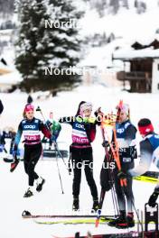 02.01.2024, Davos, Switzerland (SUI): Nadja Kaelin (SUI), Giuliana Werro (SUI), (l-r)  - FIS world cup cross-country, tour de ski, training, Davos (SUI). www.nordicfocus.com. © Modica/NordicFocus. Every downloaded picture is fee-liable.