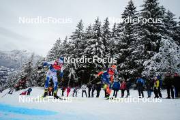 07.01.2024, Val di Fiemme, Italy (ITA): Truls Gisselman (SWE), Thomas Maloney Westgaard (IRL), (l-r)  - FIS world cup cross-country, tour de ski, final climb, Val di Fiemme (ITA). www.nordicfocus.com. © Barbieri/NordicFocus. Every downloaded picture is fee-liable.