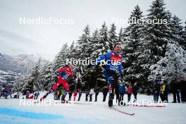 07.01.2024, Val di Fiemme, Italy (ITA): Paal Golberg (NOR), Imanol Rojo (ESP), (l-r)  - FIS world cup cross-country, tour de ski, final climb, Val di Fiemme (ITA). www.nordicfocus.com. © Barbieri/NordicFocus. Every downloaded picture is fee-liable.