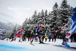 07.01.2024, Val di Fiemme, Italy (ITA): Cyril Faehndrich (SUI), Ryo Hirose (JPN), (l-r)  - FIS world cup cross-country, tour de ski, final climb, Val di Fiemme (ITA). www.nordicfocus.com. © Barbieri/NordicFocus. Every downloaded picture is fee-liable.