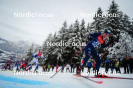 07.01.2024, Val di Fiemme, Italy (ITA): Johan Haeggstroem (SWE), Elia Barp (ITA), (l-r)  - FIS world cup cross-country, tour de ski, final climb, Val di Fiemme (ITA). www.nordicfocus.com. © Barbieri/NordicFocus. Every downloaded picture is fee-liable.
