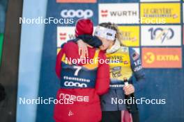 07.01.2024, Val di Fiemme, Italy (ITA): Heidi Weng (NOR), Jessie Diggins (USA), (l-r)  - FIS world cup cross-country, tour de ski, final climb, Val di Fiemme (ITA). www.nordicfocus.com. © Modica/NordicFocus. Every downloaded picture is fee-liable.