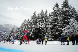 07.01.2024, Val di Fiemme, Italy (ITA): Edvin Anger (SWE), Calle Halfvarsson (SWE), (l-r)  - FIS world cup cross-country, tour de ski, final climb, Val di Fiemme (ITA). www.nordicfocus.com. © Barbieri/NordicFocus. Every downloaded picture is fee-liable.