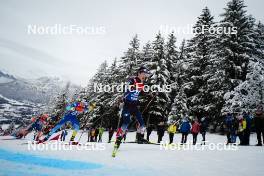 07.01.2024, Val di Fiemme, Italy (ITA): Nikita Gridin (KAZ), Naoto Baba (JPN), (l-r)  - FIS world cup cross-country, tour de ski, final climb, Val di Fiemme (ITA). www.nordicfocus.com. © Barbieri/NordicFocus. Every downloaded picture is fee-liable.