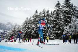 07.01.2024, Val di Fiemme, Italy (ITA): Lucas Chanavat (FRA), Seve De Campo (AUS), (l-r)  - FIS world cup cross-country, tour de ski, final climb, Val di Fiemme (ITA). www.nordicfocus.com. © Barbieri/NordicFocus. Every downloaded picture is fee-liable.