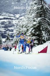 07.01.2024, Val di Fiemme, Italy (ITA): Kerttu Niskanen (FIN), Jessie Diggins (USA), (l-r)  - FIS world cup cross-country, tour de ski, final climb, Val di Fiemme (ITA). www.nordicfocus.com. © Barbieri/NordicFocus. Every downloaded picture is fee-liable.