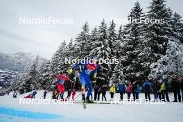 07.01.2024, Val di Fiemme, Italy (ITA): Haavard Solaas Taugboel (NOR), Vladislav Kovalyov (KAZ), (l-r)  - FIS world cup cross-country, tour de ski, final climb, Val di Fiemme (ITA). www.nordicfocus.com. © Barbieri/NordicFocus. Every downloaded picture is fee-liable.