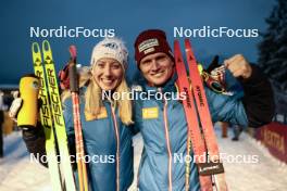 07.01.2024, Val di Fiemme, Italy (ITA): Teresa Stadlober (AUT), Mika Vermeulen (AUT), (l-r)  - FIS world cup cross-country, tour de ski, final climb, Val di Fiemme (ITA). www.nordicfocus.com. © Modica/NordicFocus. Every downloaded picture is fee-liable.
