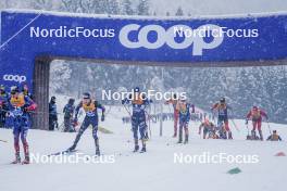 06.01.2024, Val di Fiemme, Italy (ITA): Simone Dapra (ITA), Jules Chappaz (FRA), Zanden Mcmullen (USA), (l-r)  - FIS world cup cross-country, tour de ski, mass, Val di Fiemme (ITA). www.nordicfocus.com. © Barbieri/NordicFocus. Every downloaded picture is fee-liable.