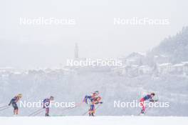 06.01.2024, Val di Fiemme, Italy (ITA): Sophia Laukli (USA), Emma Ribom (SWE), Katerina Janatova (CZE), (l-r)  - FIS world cup cross-country, tour de ski, mass, Val di Fiemme (ITA). www.nordicfocus.com. © Barbieri/NordicFocus. Every downloaded picture is fee-liable.