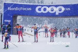 06.01.2024, Val di Fiemme, Italy (ITA): Olivier Leveille (CAN), Henrik Doennestad (NOR), (l-r)  - FIS world cup cross-country, tour de ski, mass, Val di Fiemme (ITA). www.nordicfocus.com. © Barbieri/NordicFocus. Every downloaded picture is fee-liable.