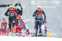 06.01.2024, Val di Fiemme, Italy (ITA): Lisa Lohmann (GER), Delphine Claudel (FRA), (l-r)  - FIS world cup cross-country, tour de ski, mass, Val di Fiemme (ITA). www.nordicfocus.com. © Modica/NordicFocus. Every downloaded picture is fee-liable.