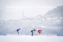 06.01.2024, Val di Fiemme, Italy (ITA): Kerttu Niskanen (FIN), Jessie Diggins (USA), Teresa Stadlober (AUT), (l-r)  - FIS world cup cross-country, tour de ski, mass, Val di Fiemme (ITA). www.nordicfocus.com. © Barbieri/NordicFocus. Every downloaded picture is fee-liable.