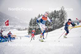 06.01.2024, Val di Fiemme, Italy (ITA): Sofia Henriksson (SWE), Anna Comarella (ITA), (l-r)  - FIS world cup cross-country, tour de ski, mass, Val di Fiemme (ITA). www.nordicfocus.com. © Barbieri/NordicFocus. Every downloaded picture is fee-liable.