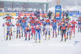 06.01.2024, Val di Fiemme, Italy (ITA): Jessie Diggins (USA), Linn Svahn (SWE), Frida Karlsson (SWE), Katharina Hennig (GER), (l-r)  - FIS world cup cross-country, tour de ski, mass, Val di Fiemme (ITA). www.nordicfocus.com. © Barbieri/NordicFocus. Every downloaded picture is fee-liable.