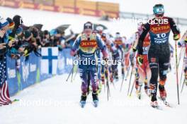 06.01.2024, Val di Fiemme, Italy (ITA): Jessie Diggins (USA), Victoria Carl (GER), (l-r)  - FIS world cup cross-country, tour de ski, mass, Val di Fiemme (ITA). www.nordicfocus.com. © Modica/NordicFocus. Every downloaded picture is fee-liable.