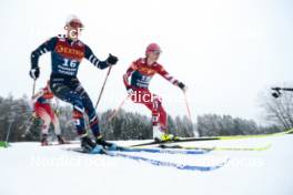 06.01.2024, Val di Fiemme, Italy (ITA): Delphine Claudel (FRA), Teresa Stadlober (AUT), (l-r)  - FIS world cup cross-country, tour de ski, mass, Val di Fiemme (ITA). www.nordicfocus.com. © Modica/NordicFocus. Every downloaded picture is fee-liable.