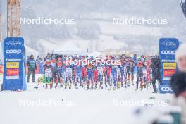 06.01.2024, Val di Fiemme, Italy (ITA): Jonna Sundling (SWE), Linn Svahn (SWE), Jessie Diggins (USA), Kerttu Niskanen (FIN), Katharina Hennig (GER), (l-r)  - FIS world cup cross-country, tour de ski, mass, Val di Fiemme (ITA). www.nordicfocus.com. © Barbieri/NordicFocus. Every downloaded picture is fee-liable.
