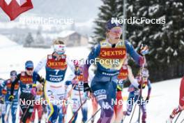 06.01.2024, Val di Fiemme, Italy (ITA): Jessie Diggins (USA) - FIS world cup cross-country, tour de ski, mass, Val di Fiemme (ITA). www.nordicfocus.com. © Modica/NordicFocus. Every downloaded picture is fee-liable.