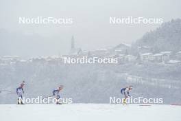 06.01.2024, Val di Fiemme, Italy (ITA): Linn Svahn (SWE), Jonna Sundling (SWE), Frida Karlsson (SWE), (l-r)  - FIS world cup cross-country, tour de ski, mass, Val di Fiemme (ITA). www.nordicfocus.com. © Barbieri/NordicFocus. Every downloaded picture is fee-liable.