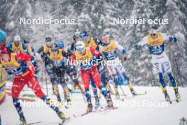 06.01.2024, Val di Fiemme, Italy (ITA): Haavard Solaas Taugboel (NOR), Johan Haeggstroem (SWE), (l-r)  - FIS world cup cross-country, tour de ski, mass, Val di Fiemme (ITA). www.nordicfocus.com. © Barbieri/NordicFocus. Every downloaded picture is fee-liable.