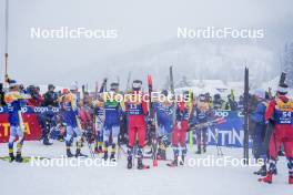 06.01.2024, Val di Fiemme, Italy (ITA): Edvin Anger (SWE), Matz William Jenssen (NOR), Haavard Solaas Taugboel (NOR), (l-r)  - FIS world cup cross-country, tour de ski, mass, Val di Fiemme (ITA). www.nordicfocus.com. © Barbieri/NordicFocus. Every downloaded picture is fee-liable.