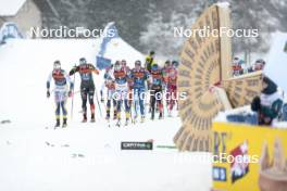06.01.2024, Val di Fiemme, Italy (ITA): Linn Svahn (SWE), Victoria Carl (GER), Frida Karlsson (SWE), Kerttu Niskanen (FIN), Katharina Hennig (GER), (l-r)  - FIS world cup cross-country, tour de ski, mass, Val di Fiemme (ITA). www.nordicfocus.com. © Modica/NordicFocus. Every downloaded picture is fee-liable.