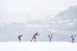 06.01.2024, Val di Fiemme, Italy (ITA): Katharina Hennig (GER), Victoria Carl (GER), Linn Svahn (SWE), (l-r)  - FIS world cup cross-country, tour de ski, mass, Val di Fiemme (ITA). www.nordicfocus.com. © Barbieri/NordicFocus. Every downloaded picture is fee-liable.